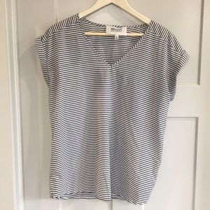 Black & White striped flowy Blouse